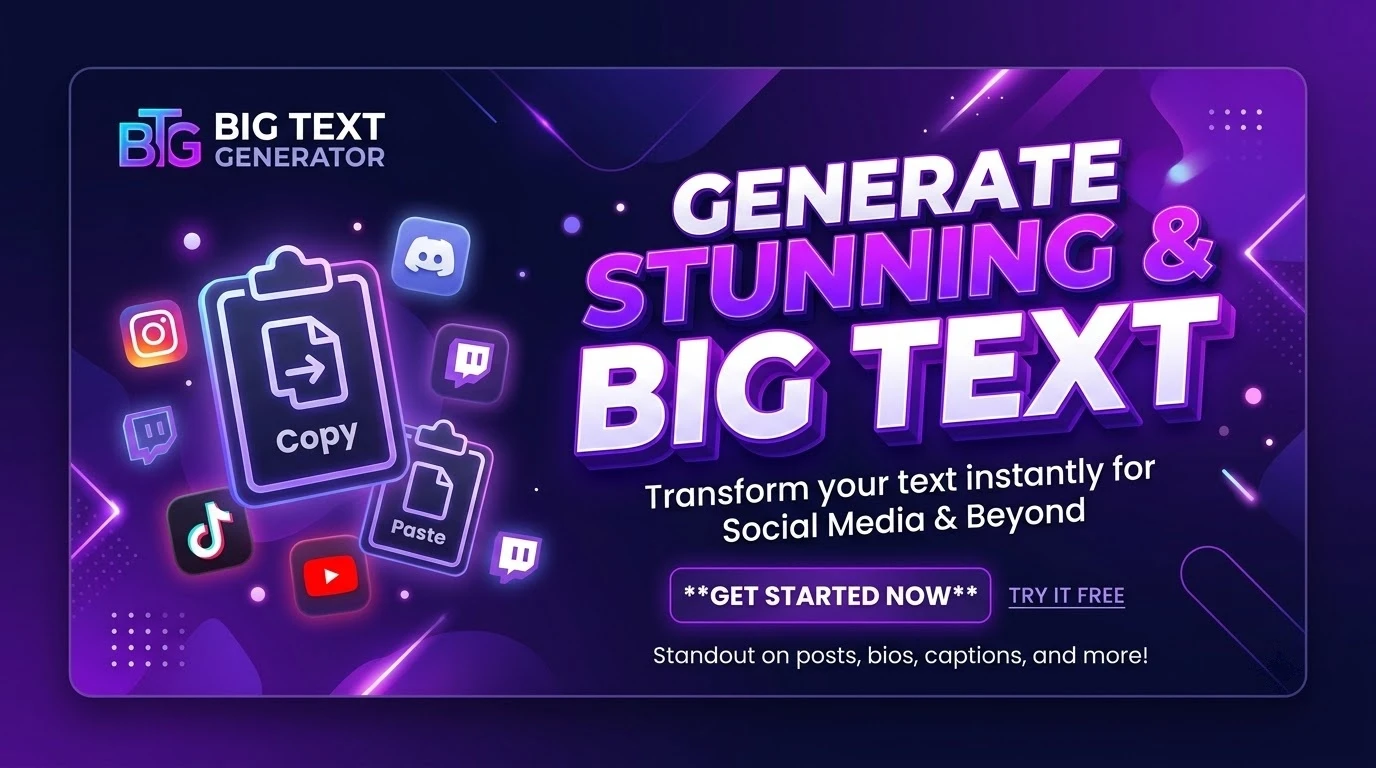 BIG Text Generator - Online Fancy Fonts & Unicode Character Converter Showcase
